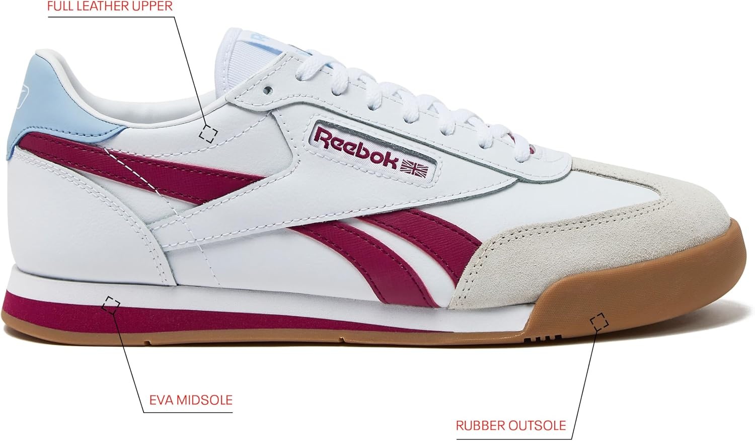image:imageReebok Campio XT Mens SneakersWhiteVery BerryY2k Blue