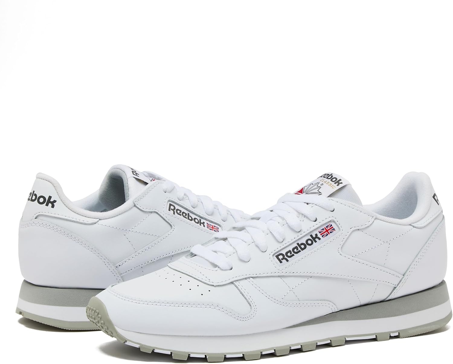 image:imageReebok Classic Leather Sneakers for Men Casual Tennis Mens ShoesFootwear WhitePure Grey3Pure Grey