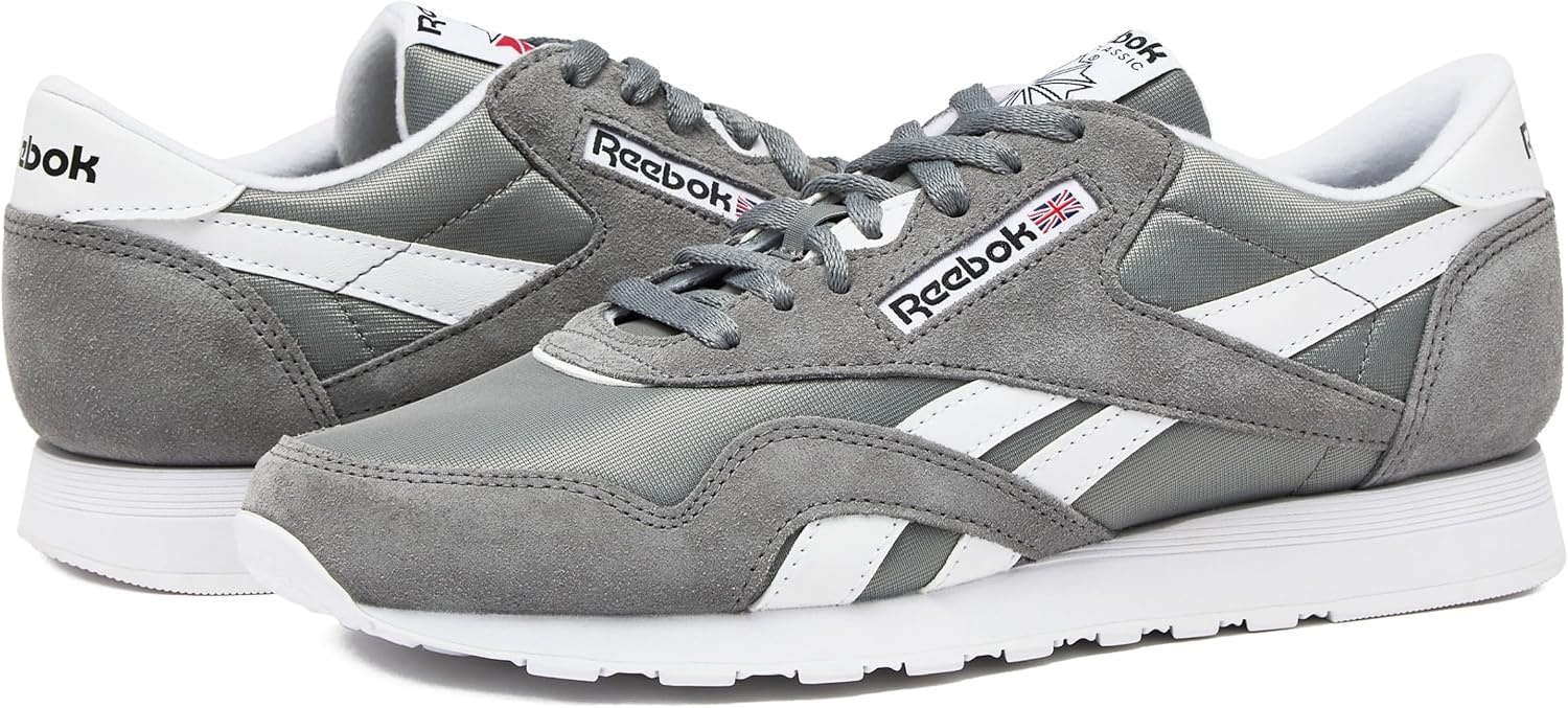 image:imageReebok Classic Nylon Mens Sneakers Tennis ShoesPure Grey5Footwear WhiteFootwear White