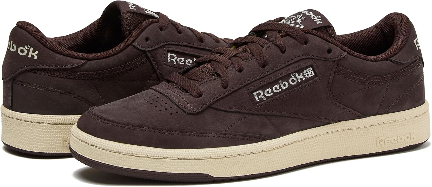 image:imageReebok Club C 85 Mens Tennis Shoes Casual Fashion White Sneakers for MenDark BrownLinen