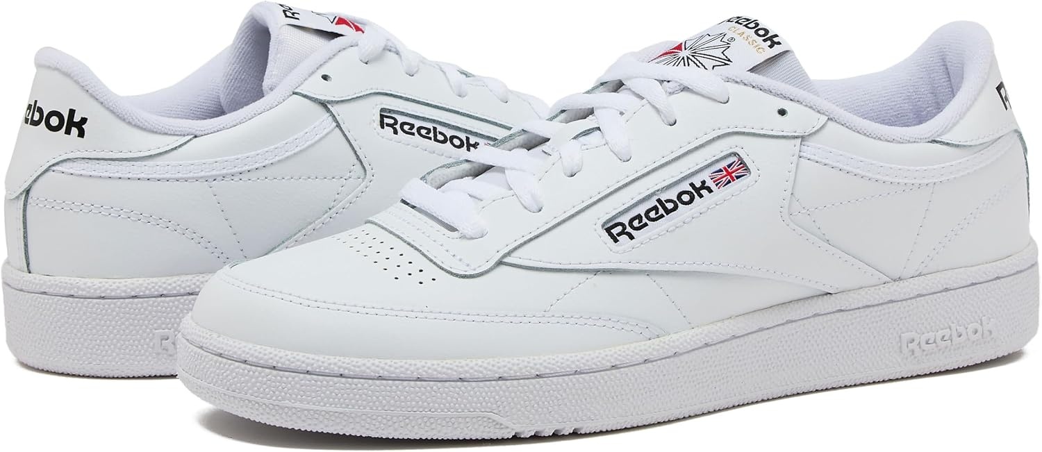 image:imageReebok Club C 85 Mens Tennis Shoes Casual Fashion White Sneakers for MenFootwear WhiteFootwear WhiteCore Black