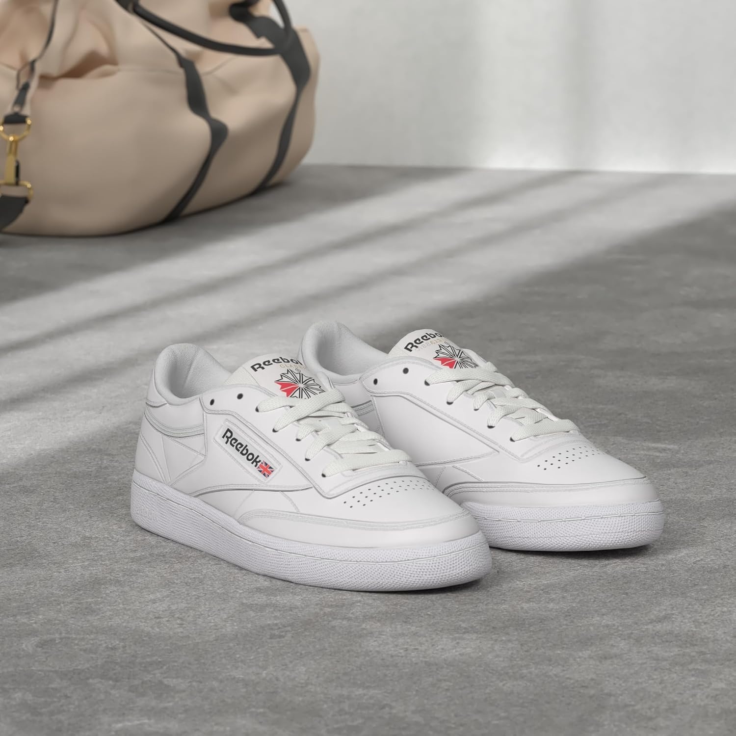 image:imageReebok Club C 85 Mens Tennis Shoes Casual Fashion White Sneakers for MenFootwear WhiteFootwear WhiteCore Black