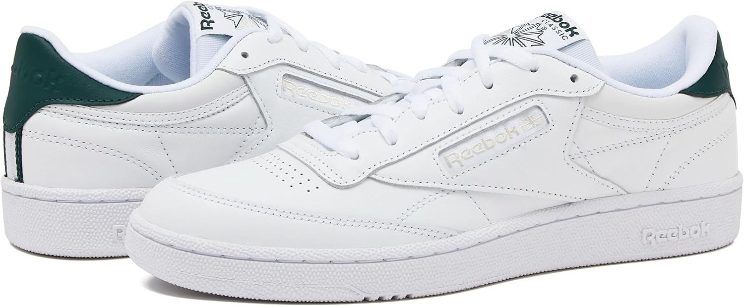 image:imageReebok Club C 85 Mens Tennis Shoes Casual Fashion White Sneakers for MenWhiteBreakaway GreenFlint Grey Metallic