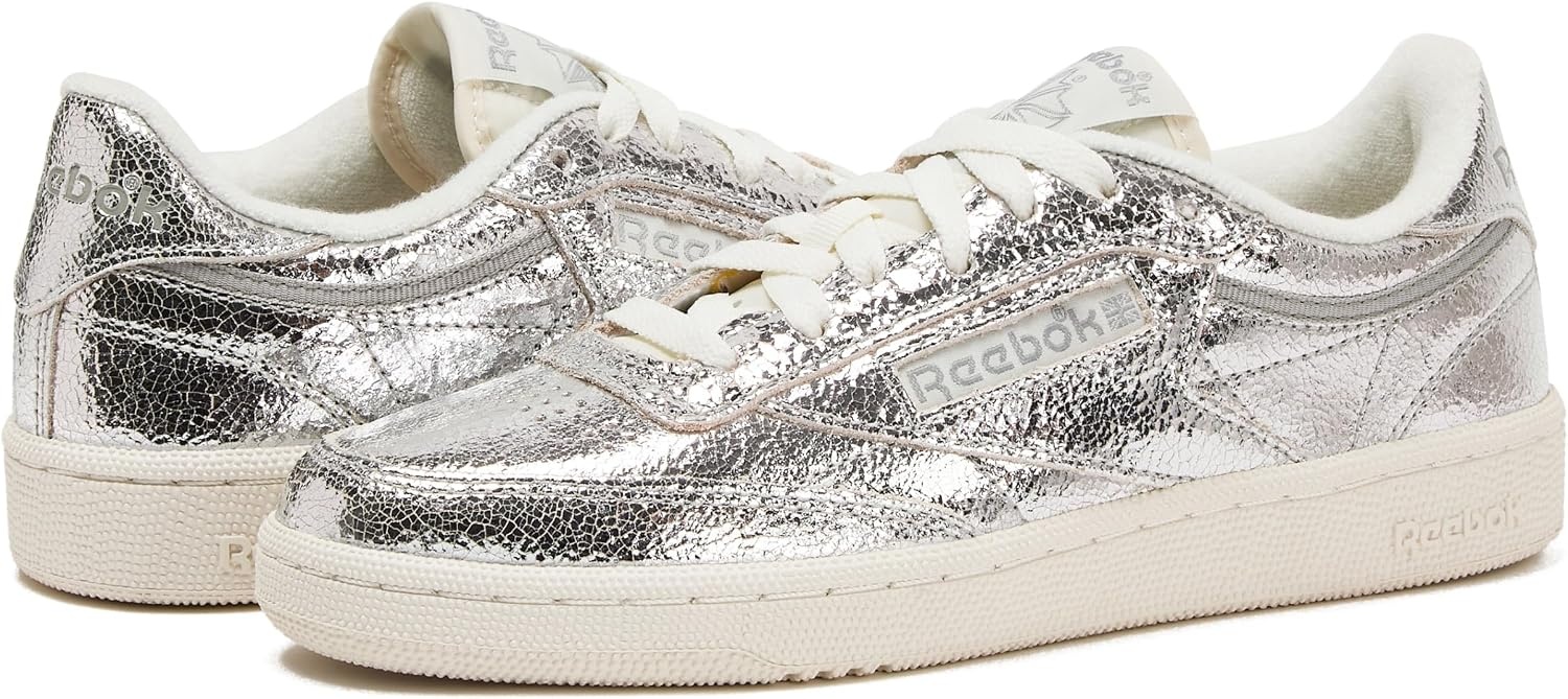 image:imageReebok Club C 85 Tennis Shoes for Women Casual Womens SneakersSilver MetallicChalkNew Grey1
