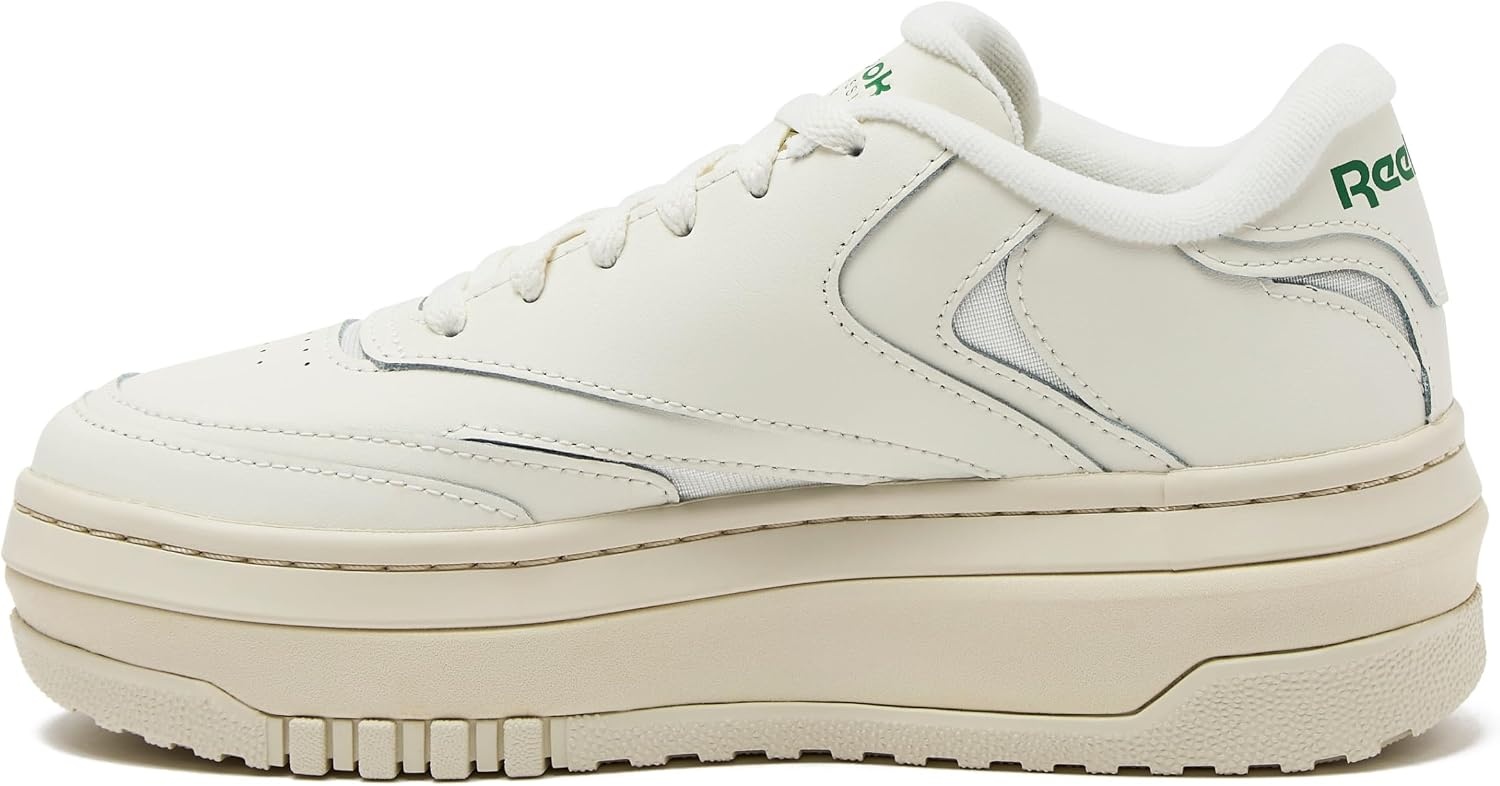 image:imageReebok Club C Extra Platform Sneakers for Women White Casual Tennis Womens Fashion Sneakers Womens Shoes Size 5 to 11ChalkChalkGlen Green