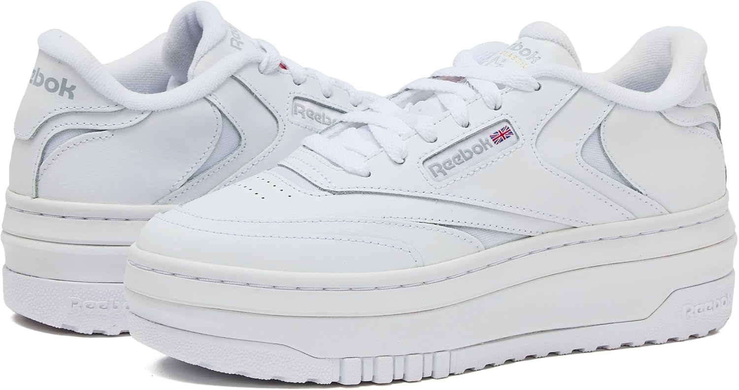 image:imageReebok Club C Extra Platform Sneakers for Women White Casual Tennis Womens Fashion Sneakers Womens Shoes Size 5 to 11Footwear WhiteFootwear WhitePure Grey3