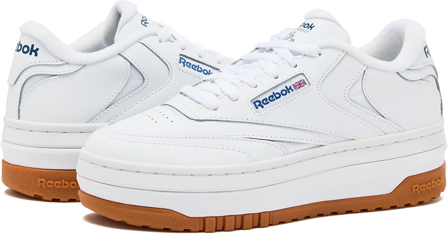 image:imageReebok Club C Extra Platform Sneakers for Women White Casual Tennis Womens Fashion Sneakers Womens Shoes Size 5 to 11Footwear WhiteFootwear WhiteVector Blue