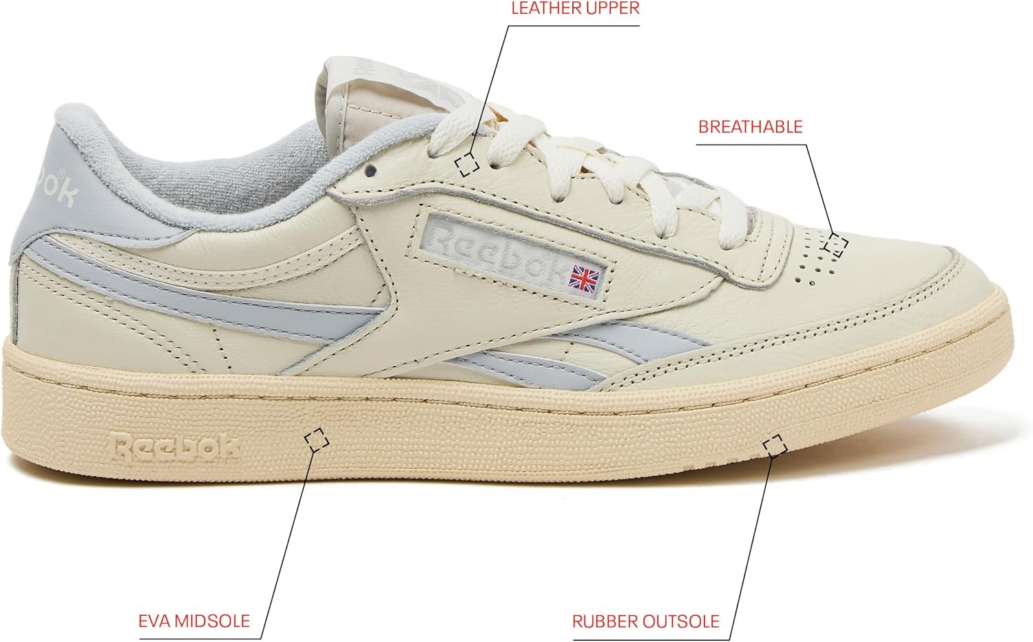 image:imageReebok Club C Revenge Vintage Sneakers for Men Casual Tennis Mens ShoesChalkGrey1Chalk