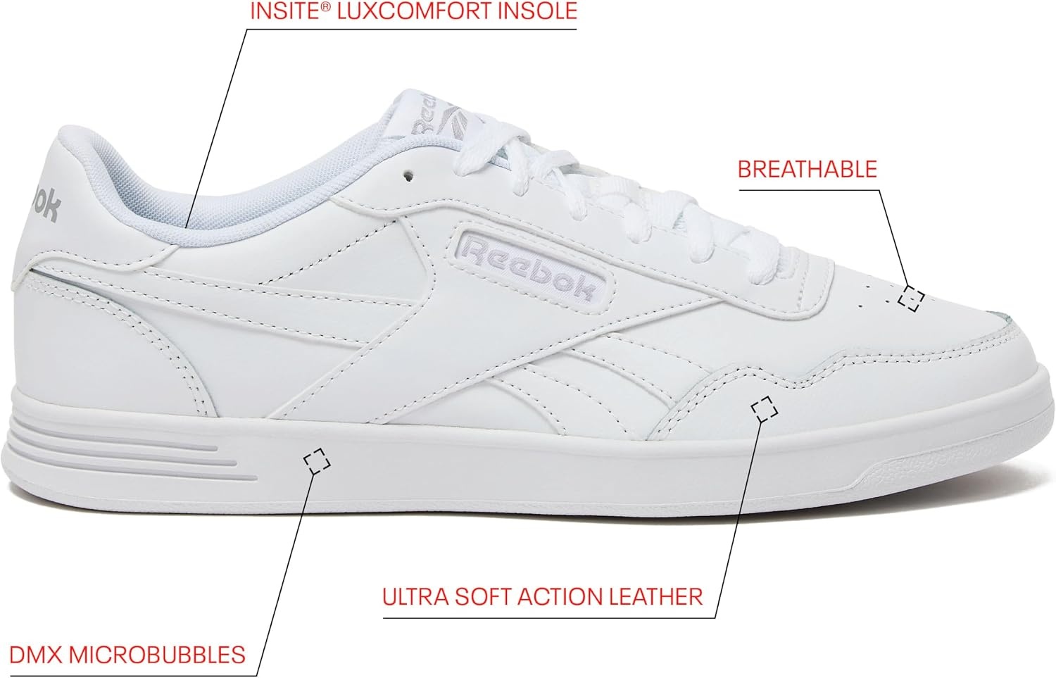 image:imageReebok Court Advance Sneakers for Men Casual Tennis Mens Shoes Size 6 to 15Footwear WhiteCold Grey2Footwear White