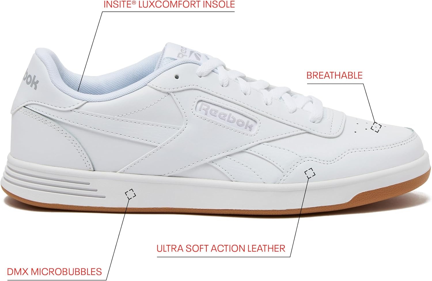 image:imageReebok Court Advance Sneakers for Men Casual Tennis Mens Shoes Size 6 to 15Footwear WhiteCold Grey2Reebok Gum