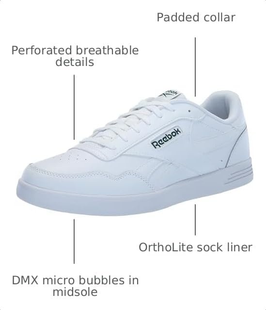 image:imageReebok Court Advance Sneakers for Men Casual Tennis Mens Shoes Size 6 to 15Footwear WhiteFootwear WhiteClover Green