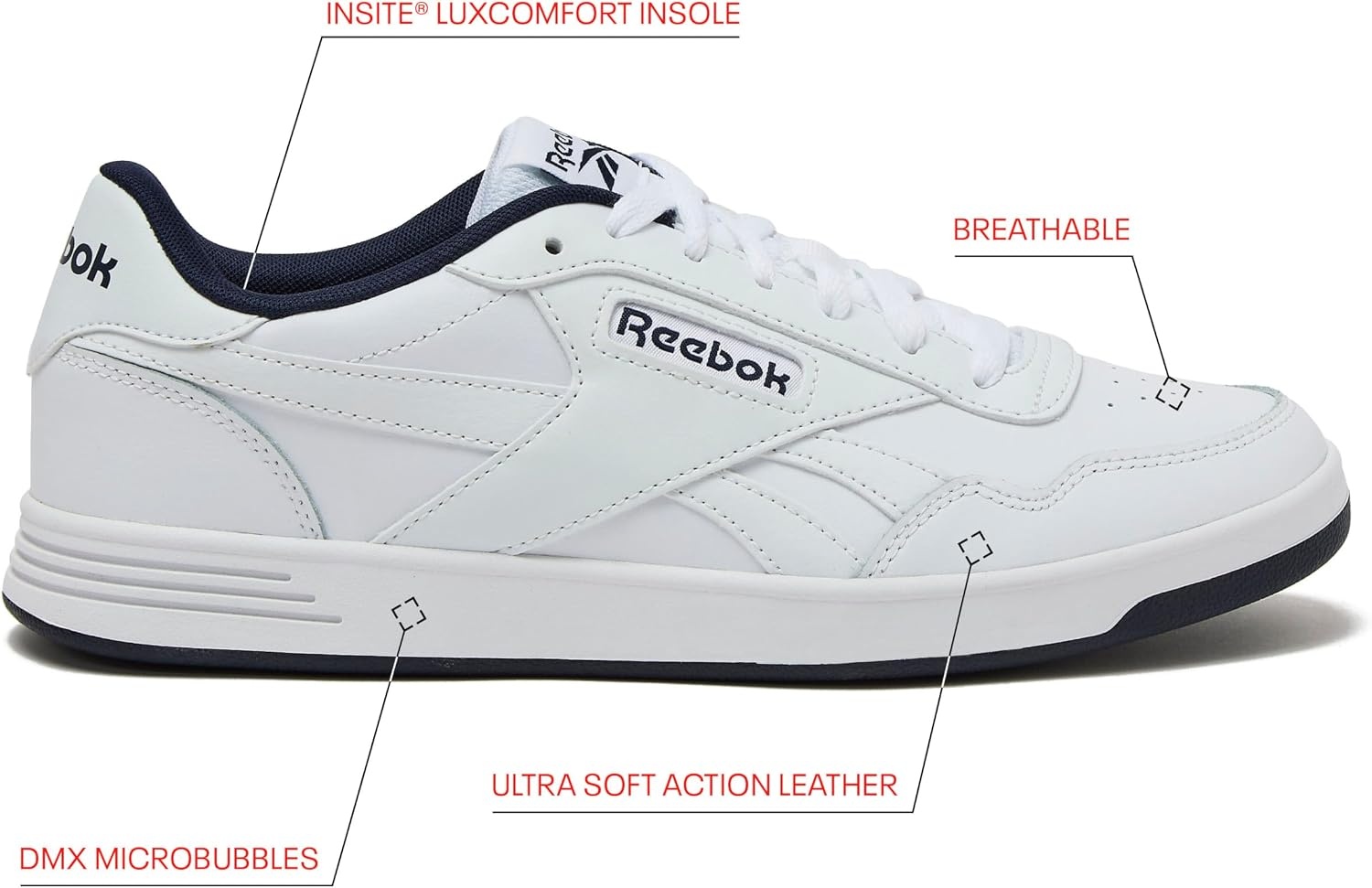 image:imageReebok Court Advance Sneakers for Men Casual Tennis Mens Shoes Size 6 to 15Footwear WhiteVector NavyFootwear White