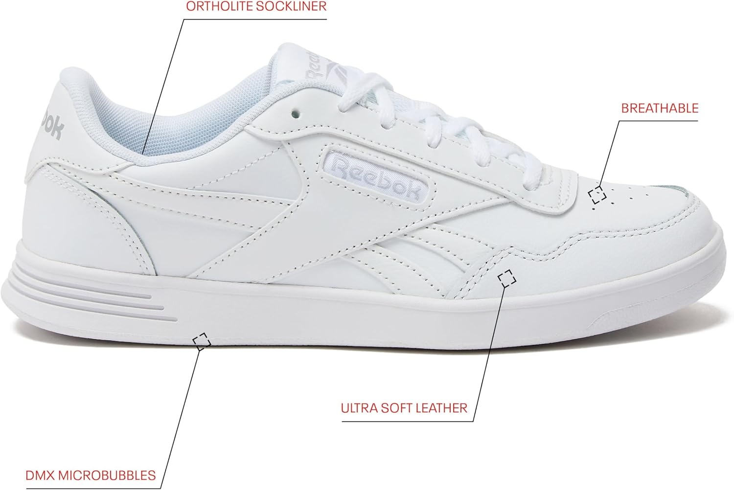 image:imageReebok Court Advance Womens Sneakers Casual Fashion White Sneakers for WomenFfp Footwear WhiteFootwear WhiteCold Grey 2