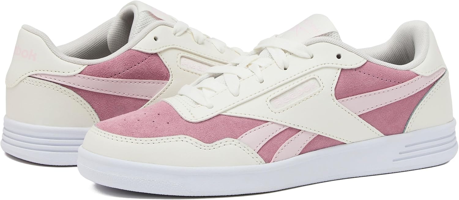 image:imageReebok Court Advance Womens Sneakers Casual Fashion White Sneakers for WomenFootwear WhiteChalkFrosted Berry