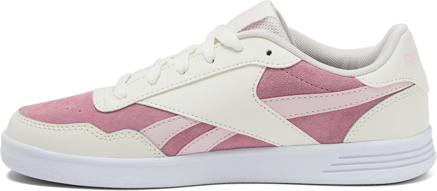 image:imageReebok Court Advance Womens Sneakers Casual Fashion White Sneakers for WomenFootwear WhiteChalkFrosted Berry