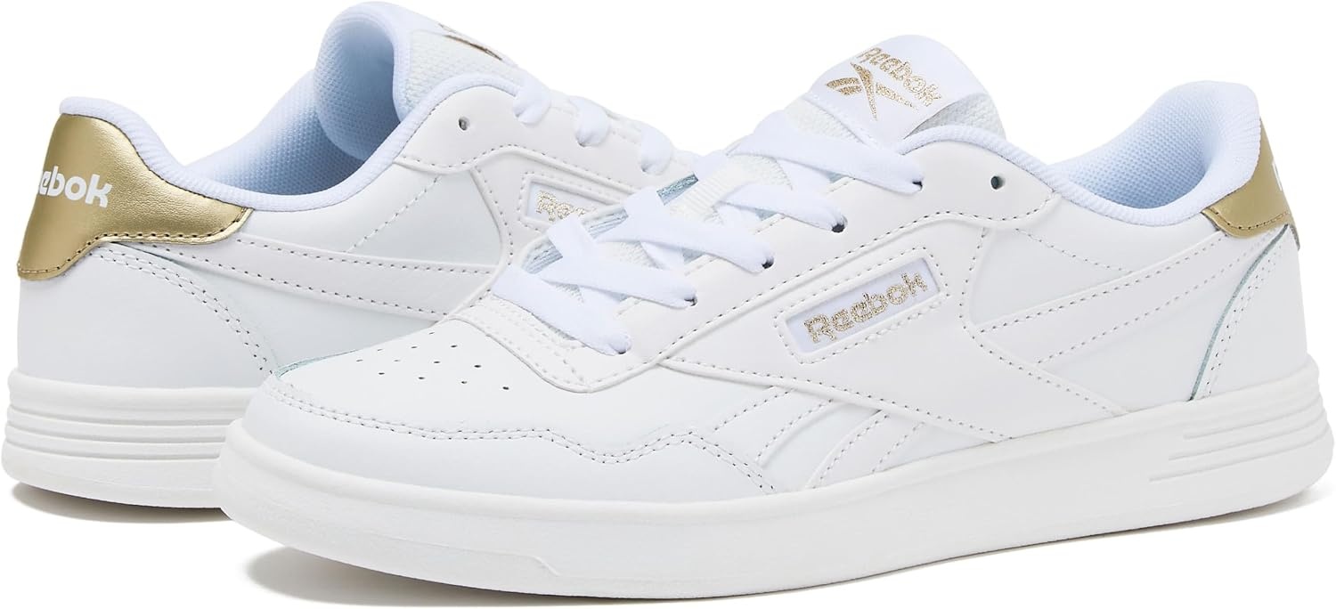 image:imageReebok Court Advance Womens Sneakers Casual Fashion White Sneakers for WomenFootwear WhiteFootwear WhitePale Gold