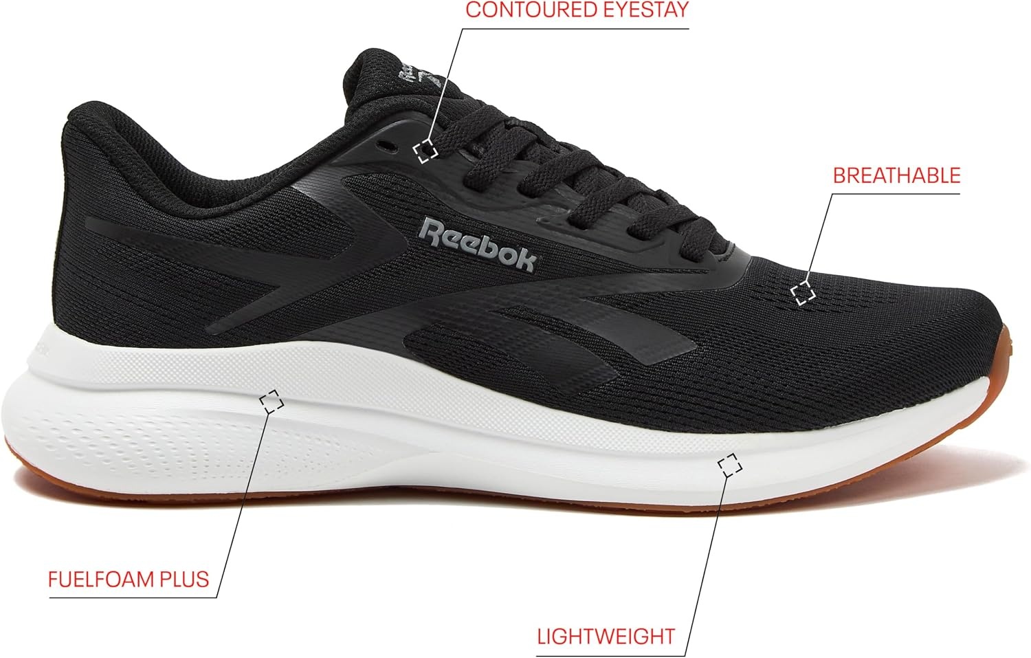 image:imageReebok Energen Run 4 Running Shoes for Men Lightweight Athletic Mens Sneakers Size 65 to 14BlackWhiteGum