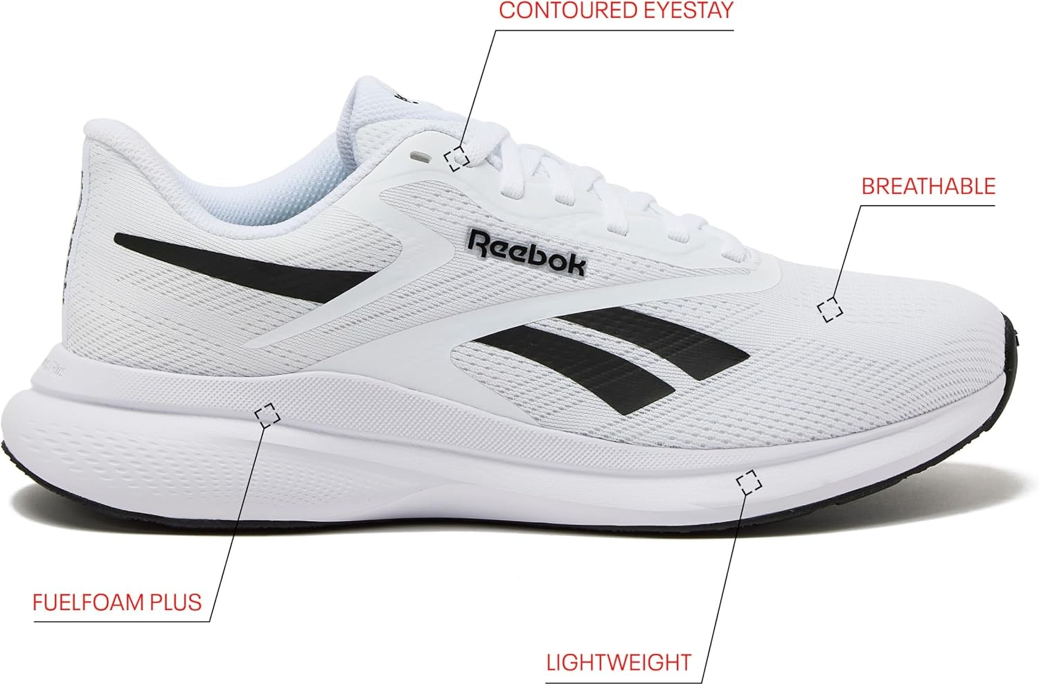 image:imageReebok Energen Run 4 Running Shoes for Men Lightweight Athletic Mens Sneakers Size 65 to 14Footwear WhiteCore Black