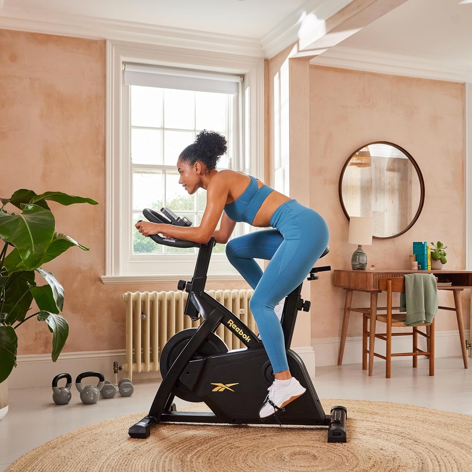 image:imageReebok FR30 Sprint Bike Bluetooth Compatible Stationary Bike 32 Resistance Levels Adjustable SaddleStraps Exercise Bike with TabletPhone Holder