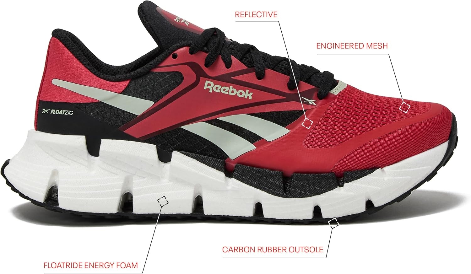 image:imageReebok Floatzig Running Shoes for MenRedGreyWhite