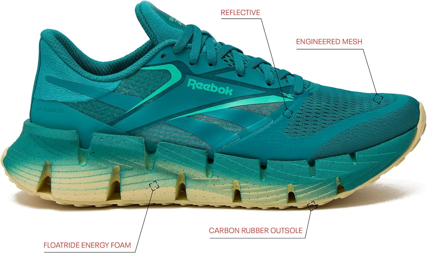 image:imageReebok Floatzig Running Shoes for MenTeam TealUnleashed GreenWhite