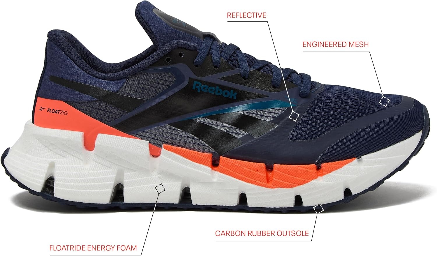 image:imageReebok Floatzig Running Shoes for MenVector NavyEscape BlueSupercharged Coral