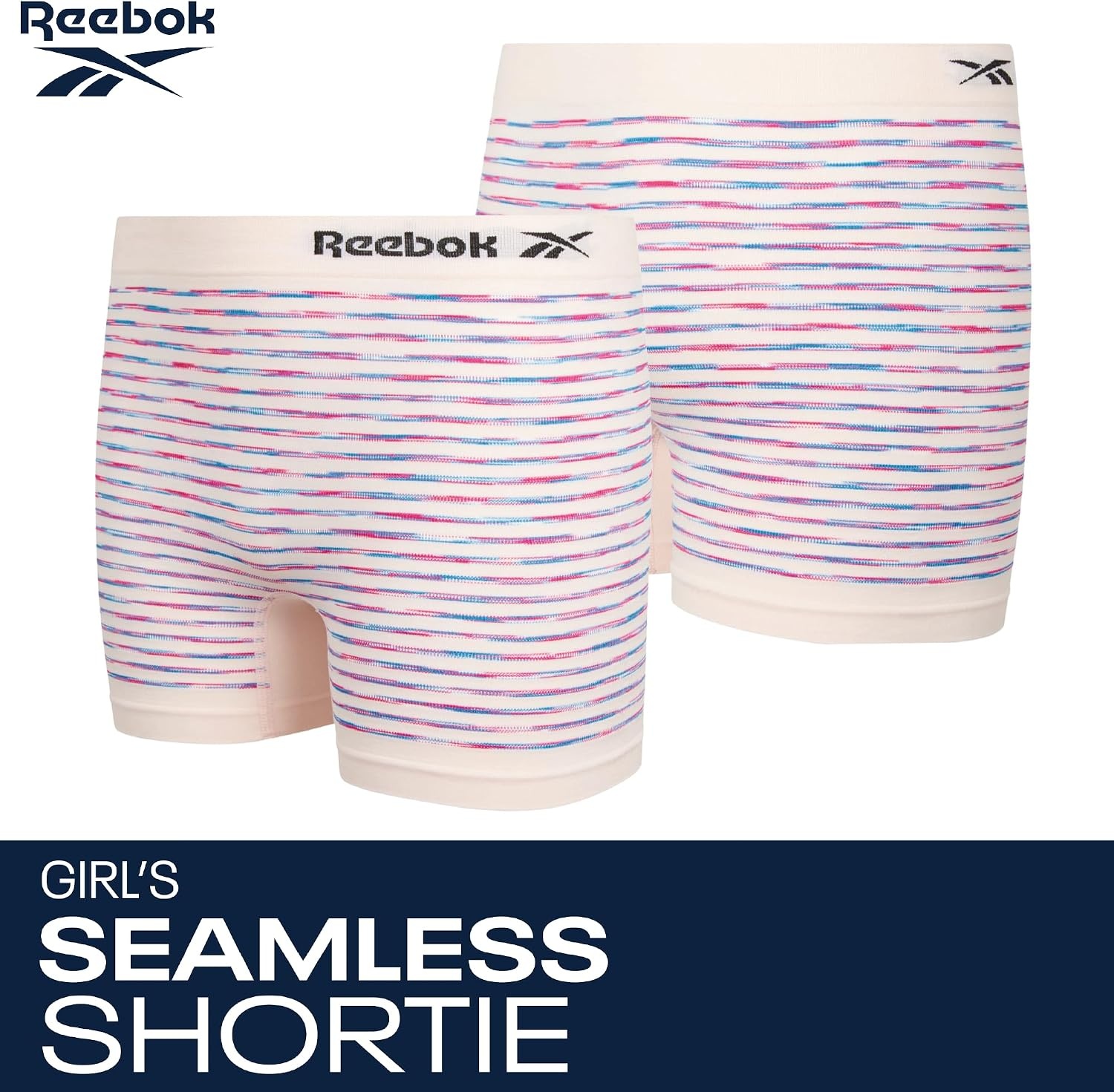 image:imageReebok Girls Boyshorts 2 Pack Seamless Cartwheel Bike Shorts 3 Combines BikeShort Coverage with Panty Comfort Breathable Stretch Fabric Holds Its Shape Wear After WearPink SpacedyeRose