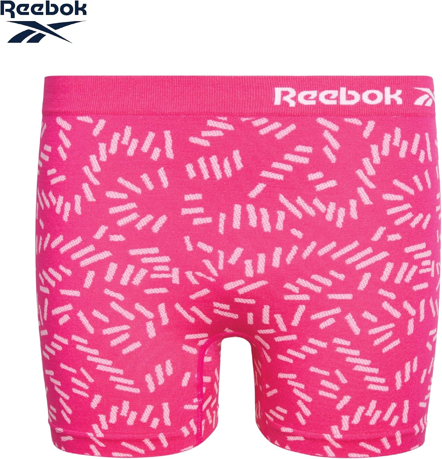 image:imageReebok Girls Boyshorts 3 Pack Soft Stretch Seamless TagFree Waist Soft Flexible Comfort Designed for Everyday Movement Smooth Finish Stays Comfortable Under ClothingScubaBlackBright Pink Jacquard
