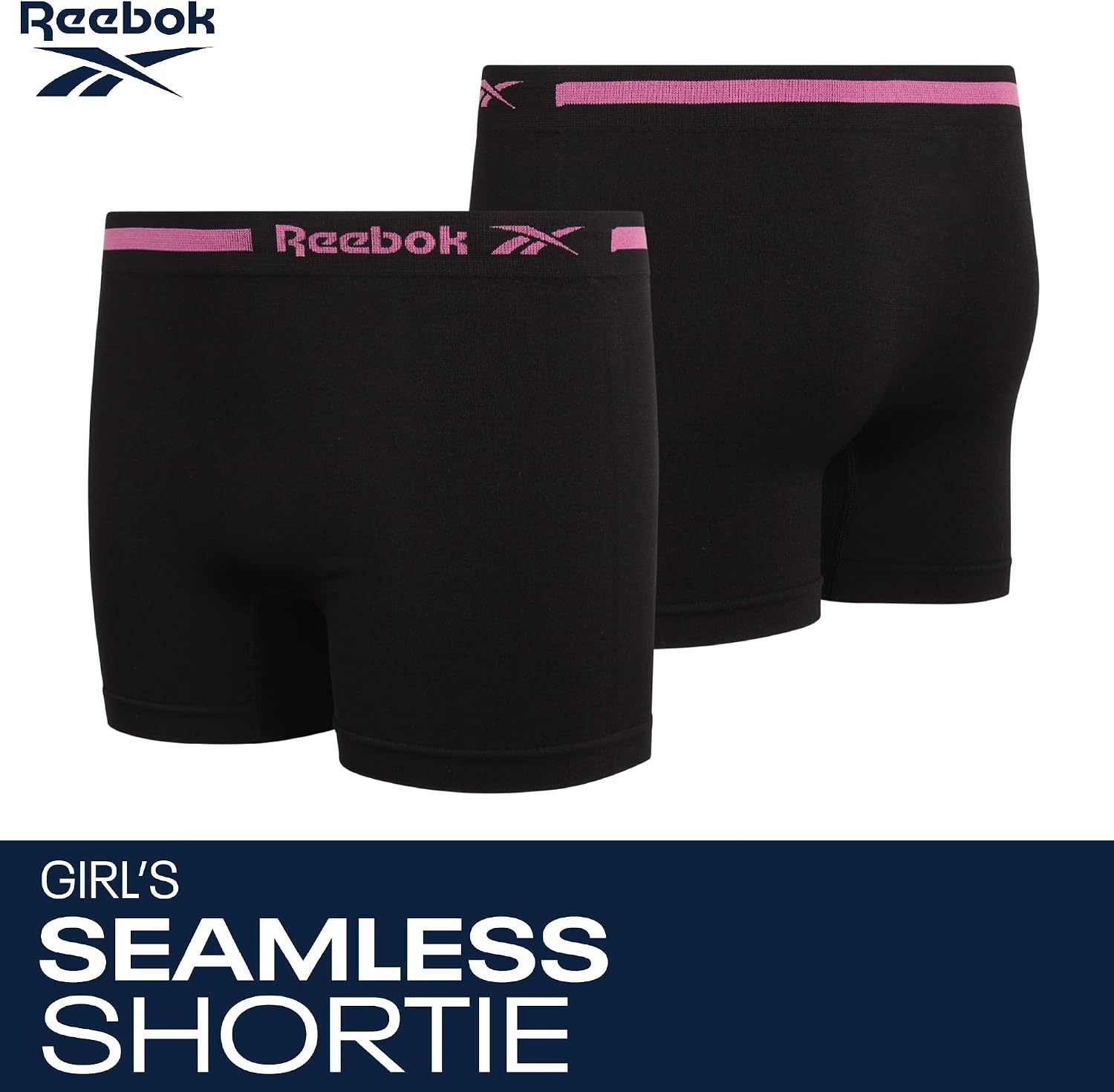 image:imageReebok Girls Boyshorts 4 Pack Seamless Cartwheel Bike Shorts 3 Combines BikeShort Coverage with Panty Comfort Machine Washable Fabric Retains Its Stretch Wear After WearBlackBlack