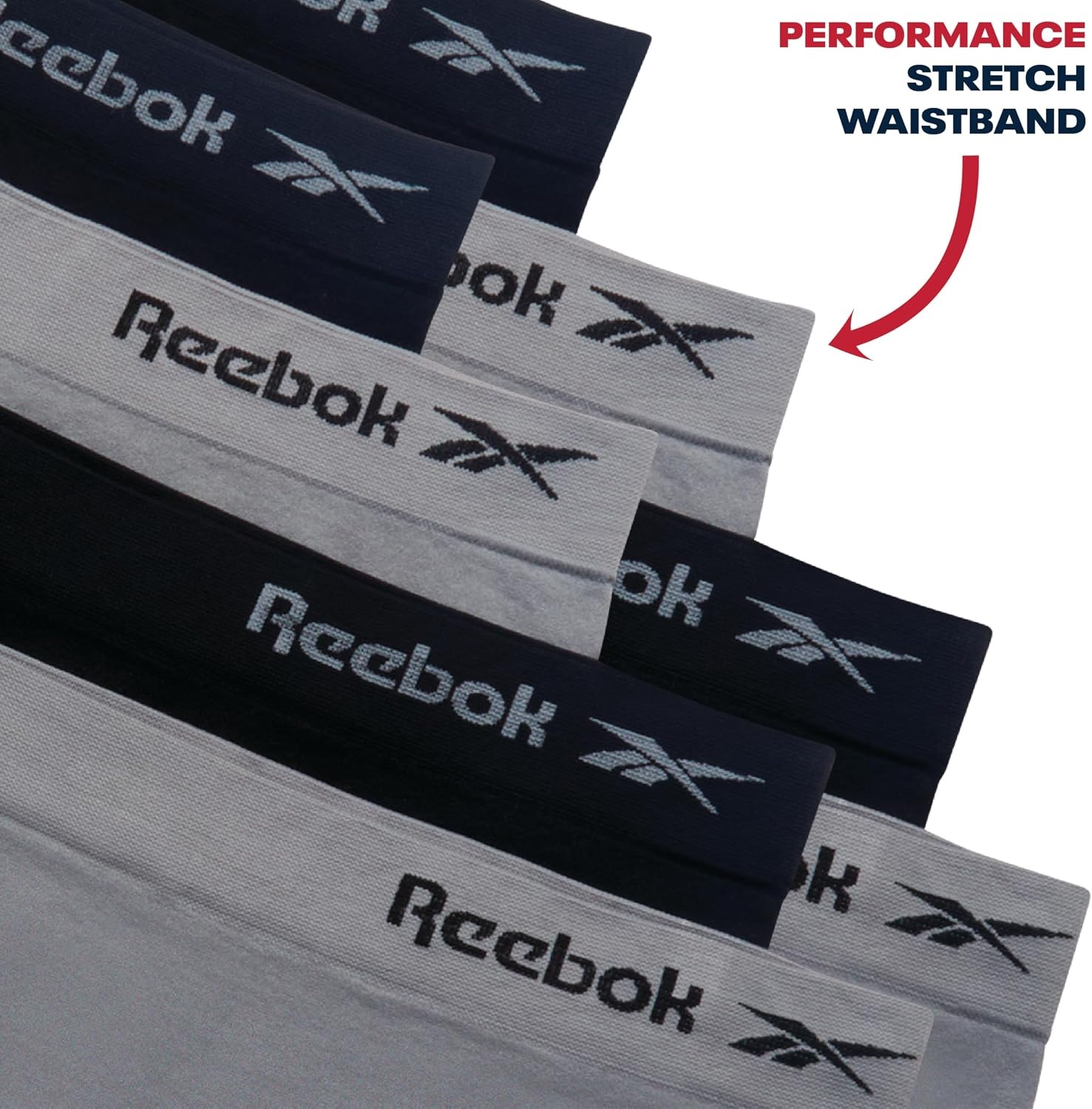 image:imageReebok Girls Boyshorts 8 Pack Soft Stretch Seamless Long Leg Underwear 5 Smooth Flexible Construction Gives Active Kids FullCoverage Comfort That Moves Through Every ActivityBlackSteel Grey