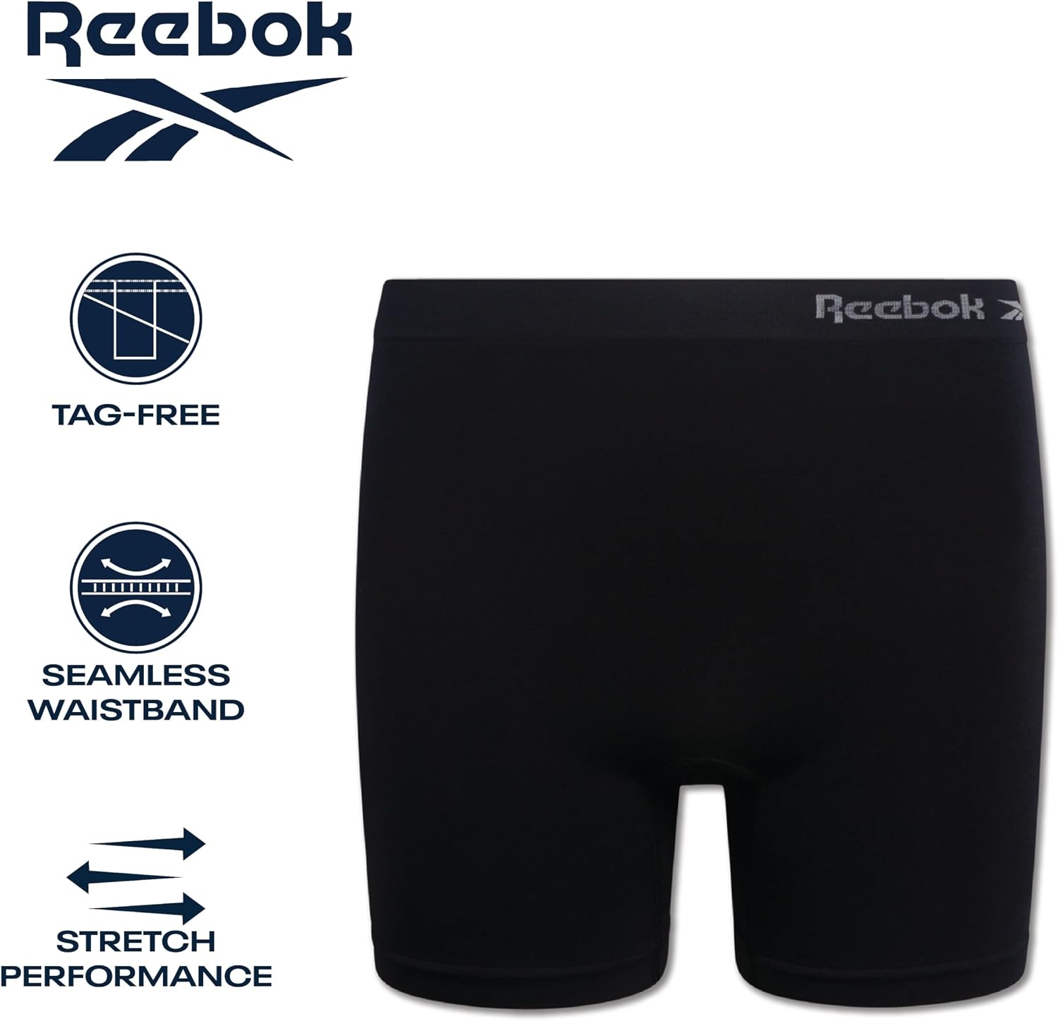 image:imageReebok Girls Boyshorts 8 Pack Soft Stretch Seamless Long Leg Underwear 5 Smooth Flexible Construction Gives Active Kids FullCoverage Comfort That Moves Through Every ActivityAll Jet Black