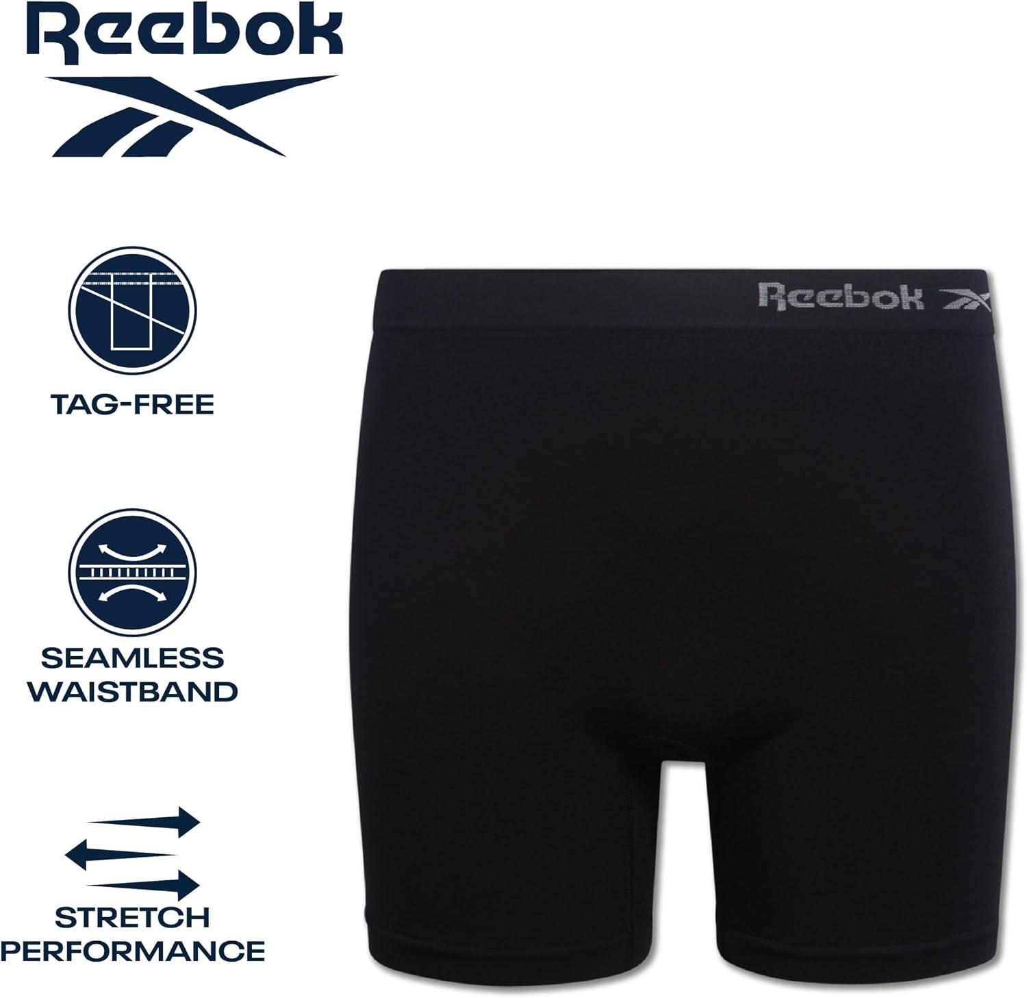 image:imageReebok Girls Boyshorts 8 Pack Soft Stretch Seamless Long Leg Underwear 5 Smooth Flexible Construction Gives Active Kids FullCoverage Comfort That Moves Through Every ActivityBlackSteel Grey