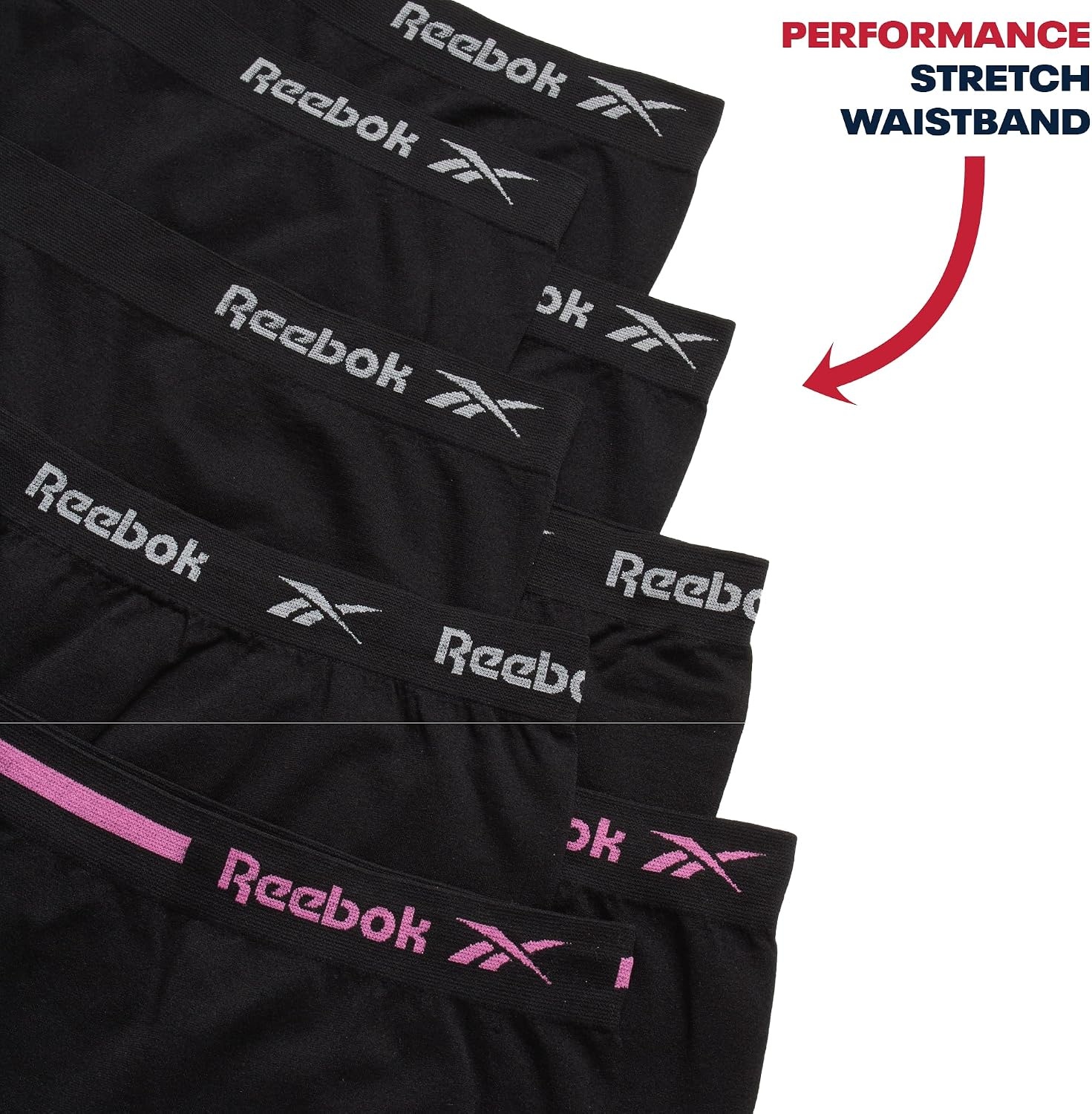 image:imageReebok Girls Boyshorts 8 Pack Soft Stretch Seamless Long Leg Underwear 5 Smooth Flexible Construction Gives Active Kids FullCoverage Comfort That Moves Through Every ActivityBlack 2