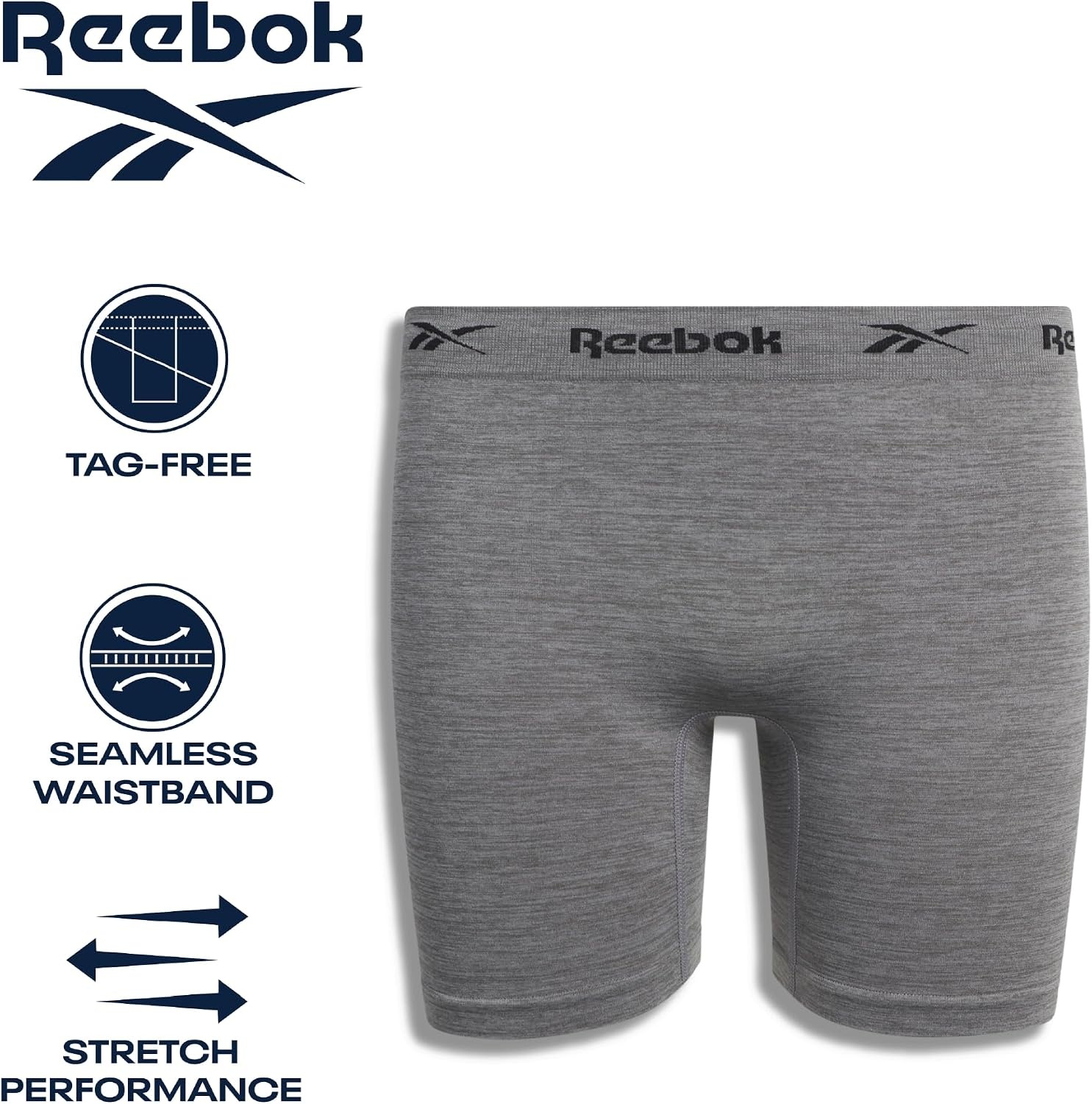 image:imageReebok Girls Boyshorts 8 Pack Soft Stretch Seamless Long Leg Underwear 5 Smooth Flexible Construction Gives Active Kids FullCoverage Comfort That Moves Through Every ActivityBlack 2