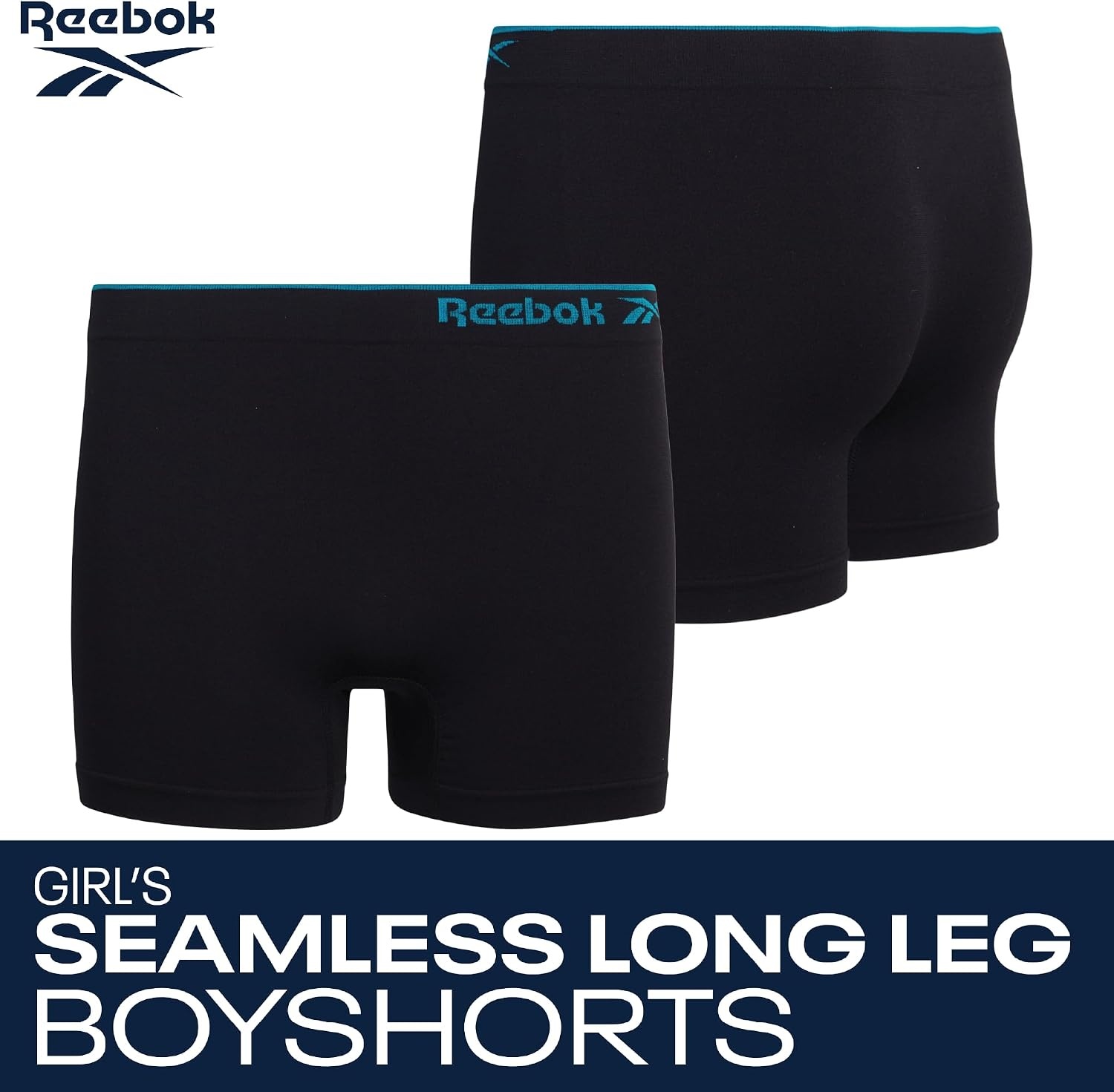 image:imageReebok Girls Boyshorts 8 Pack Soft Stretch Seamless Long Leg Underwear 5 Smooth Flexible Construction Gives Active Kids FullCoverage Comfort That Moves Through Every ActivityBlack