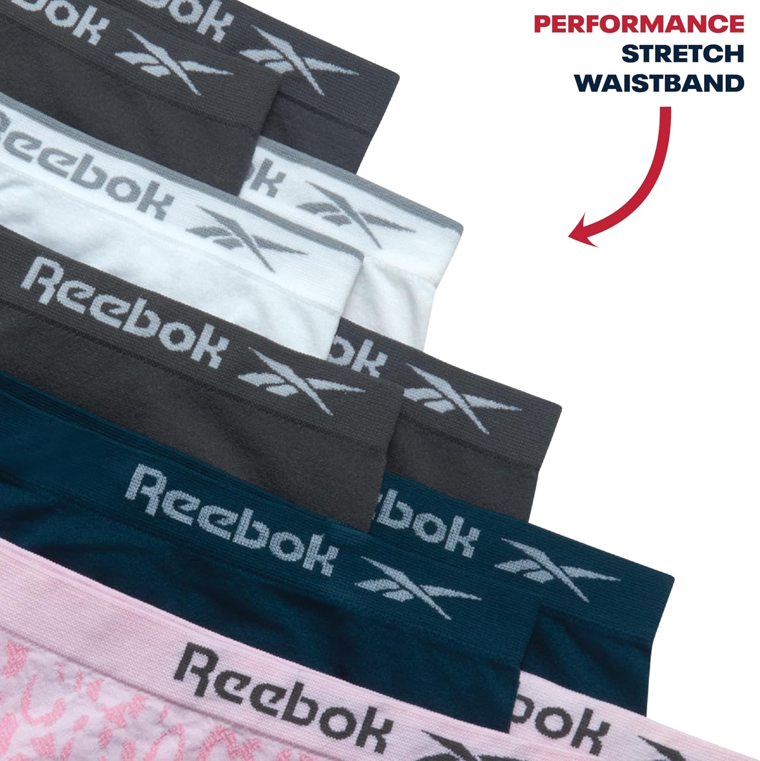 image:imageReebok Girls Hipster Panties 10 Pack Soft Stretch Seamless Underwear Breathable MoistureWicking Fabric Keeps Her Fresh and Confident Everyday Smooth Comfort in Every MoveWhiteMajolica BlueSteel GreyPink Jacquard
