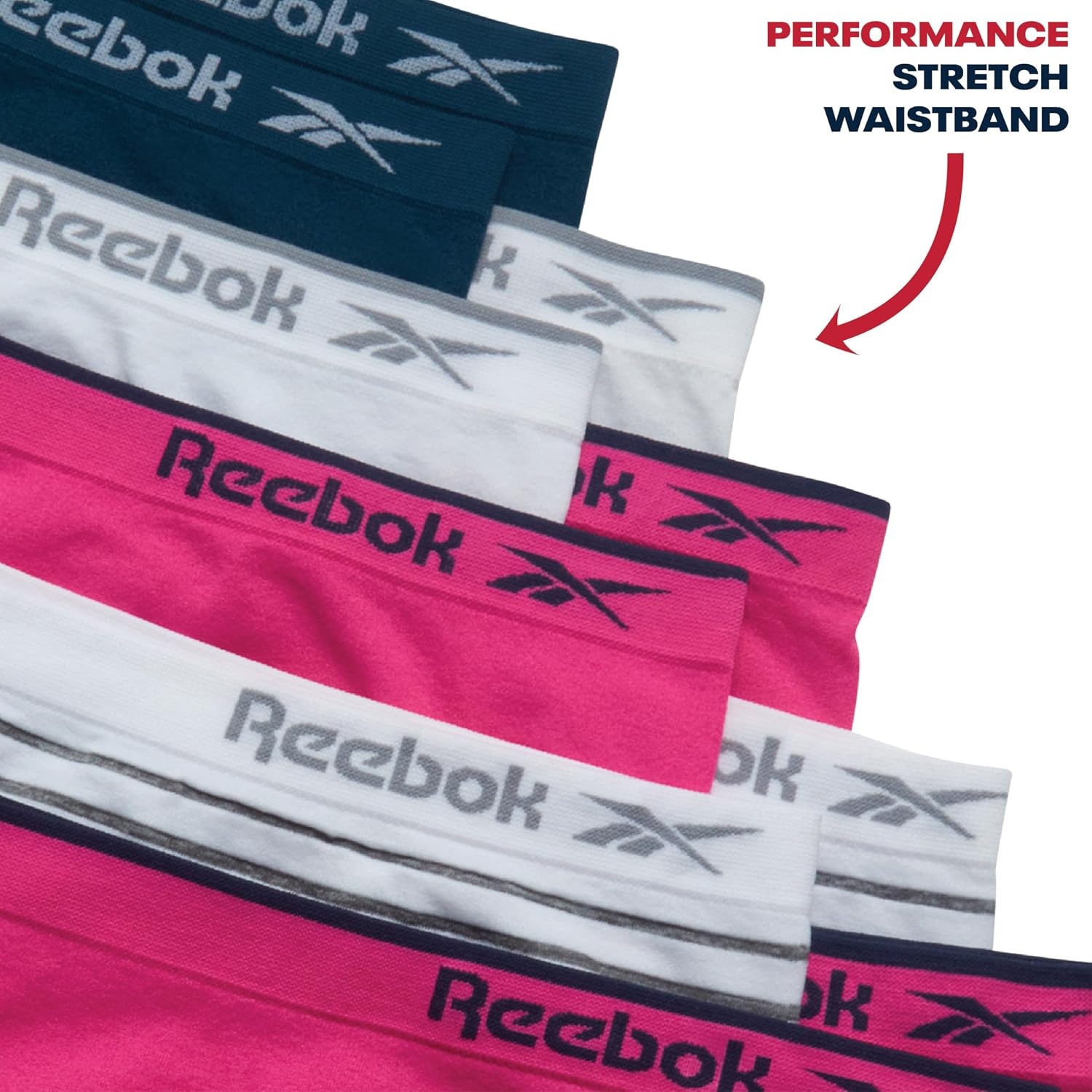 image:imageReebok Girls Hipster Panties 10 Pack Soft Stretch Seamless Underwear Breathable MoistureWicking Fabric Keeps Her Fresh and Confident Everyday Smooth Comfort in Every MoveWhiteMajolica BlueWhite StripeCarmine Rose