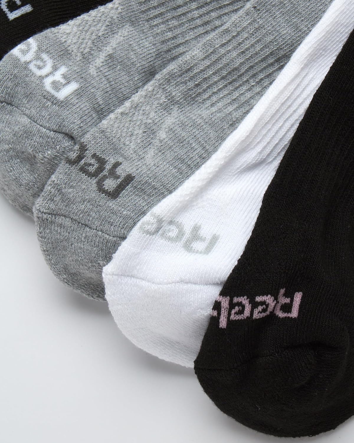 image:imageReebok Girls Quarter Socks 12 Pack Quarter Cut Arch Support Athletic Socks Stretchfit Knit Contours to Feet Moisturewicking Fabric Seamless Toe Closure Cushioned HeelBlackWhiteGrey