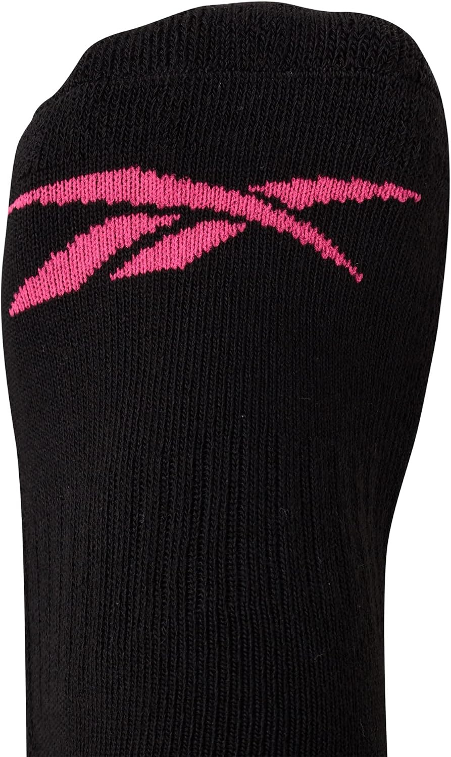 image:imageReebok Girls Quarter Socks 12 Pack Quarter Cut Arch Support Athletic Socks Stretchfit Knit Contours to Feet Moisturewicking Fabric Seamless Toe Closure Cushioned HeelBlack Logo