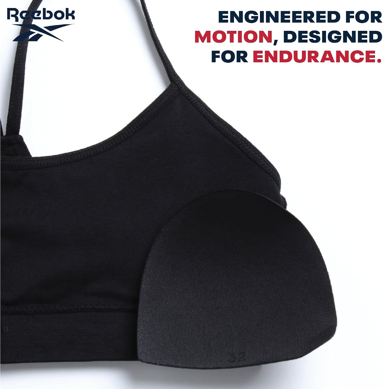 image:imageReebok Girls Training Bras 2 Pack Racerback Bralettes Removable Pads SuperSoft Fabric with a Sporty RacerStyle Back Fit Stays Comfortably in Place Through Dance Gym and PlayBlackGrey