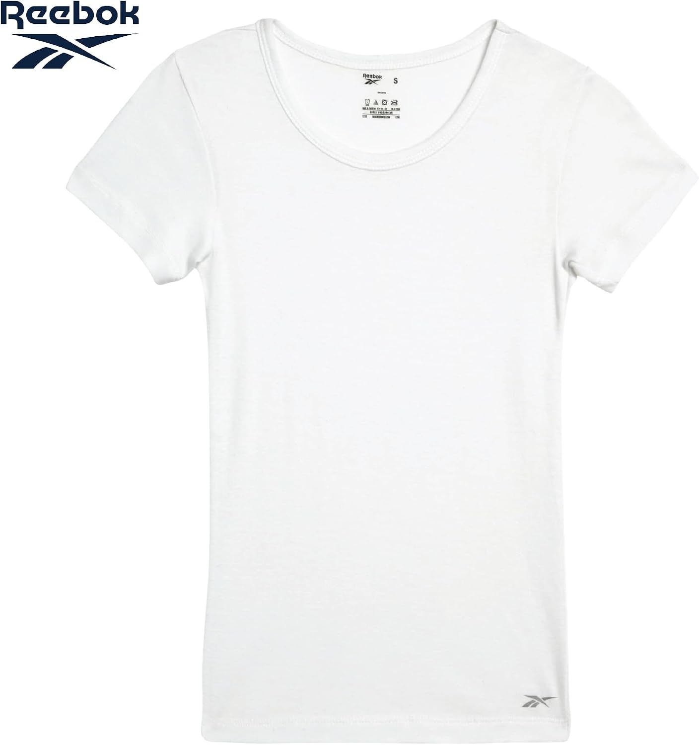 image:imageReebok Girls Undershirts 3 Pack6 Pack Super Soft 100 Cotton Short Sleeve Crewneck White Shirts for GirlsWhite6pk