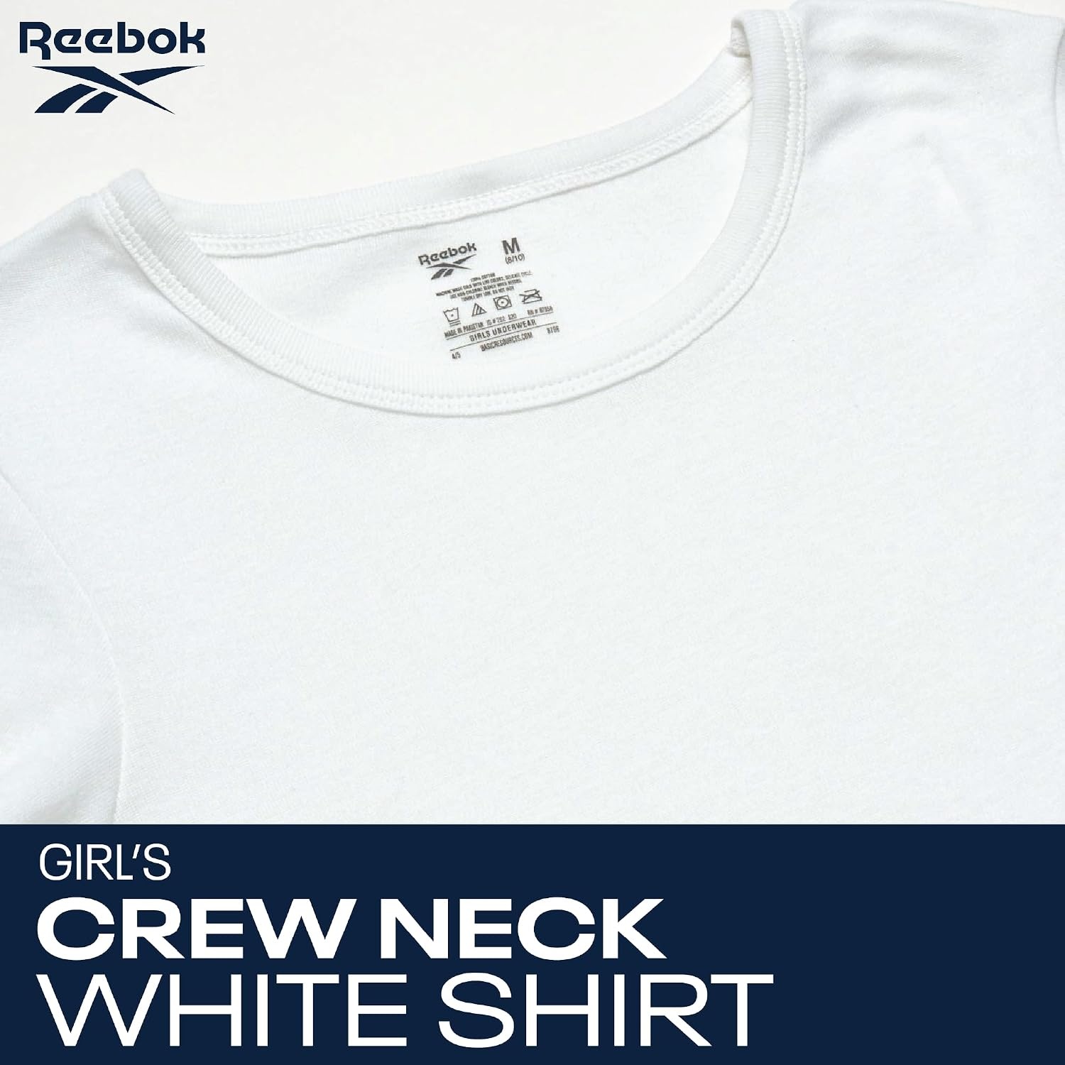 image:imageReebok Girls Undershirts 3 Pack6 Pack Super Soft 100 Cotton Short Sleeve Crewneck White Shirts for GirlsWhite6pk