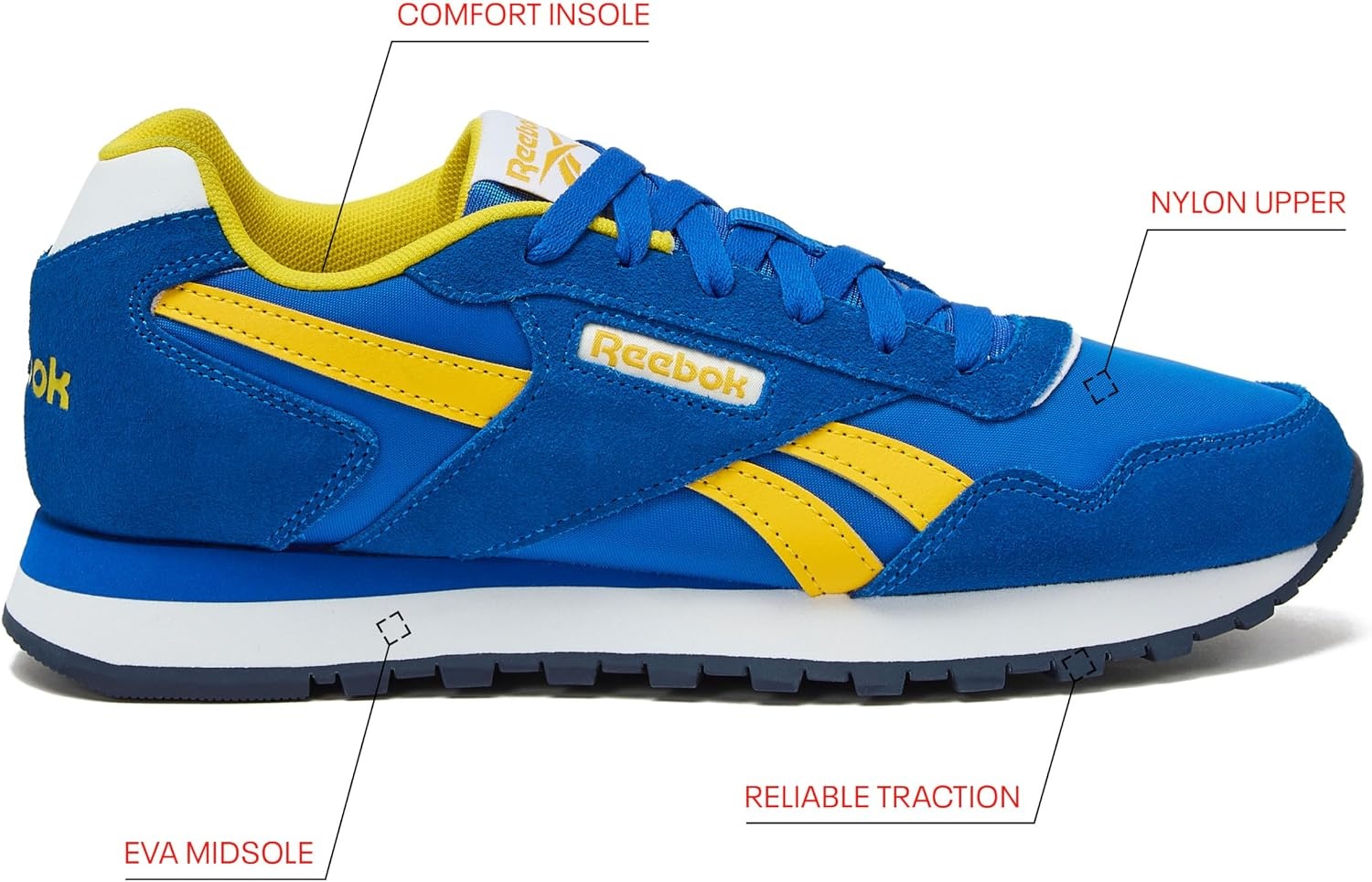 image:imageReebok Glide Sneakers for Men Black or White Tennis Shoes Size 7 to 15Optimum BlueGolden HazeWhite