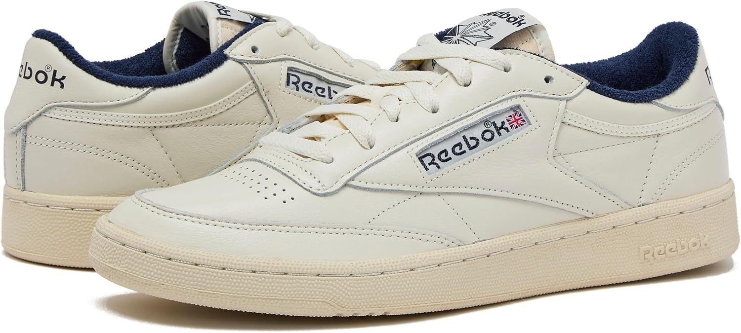 image:imageReebok Mens Club C 85 Vintage Tennis Sneakers for MenChalkAlabasterVector Navy