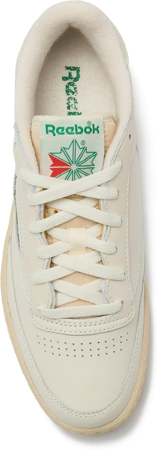 image:imageReebok Mens Club C 85 Vintage Tennis Sneakers for MenTopchalkPaperwhiteGlen Green