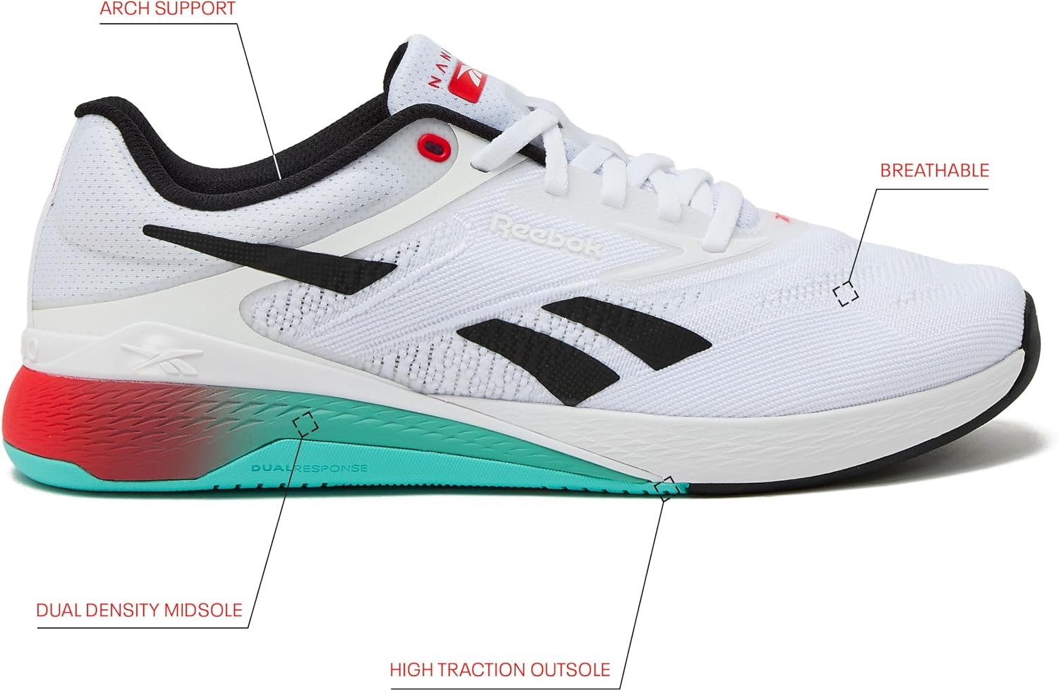 image:imageReebok Nano X5Footwear WhiteBlackEnergy Red