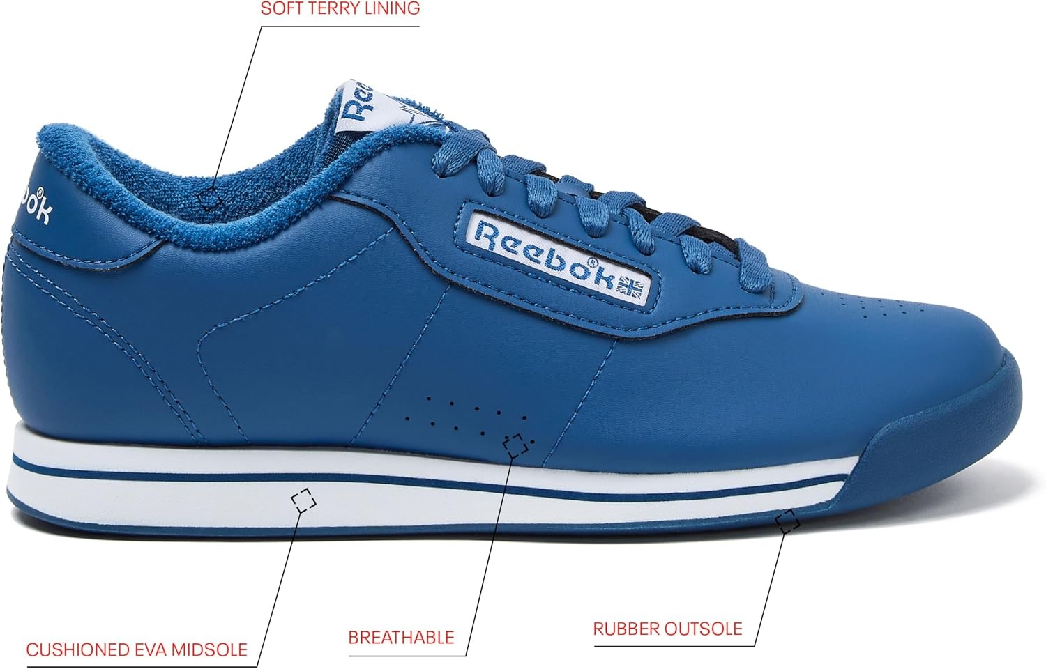 image:imageReebok Princess Sneakers for Women Comfortable Walking or Tennis Womens ShoesNavyNavyWhite