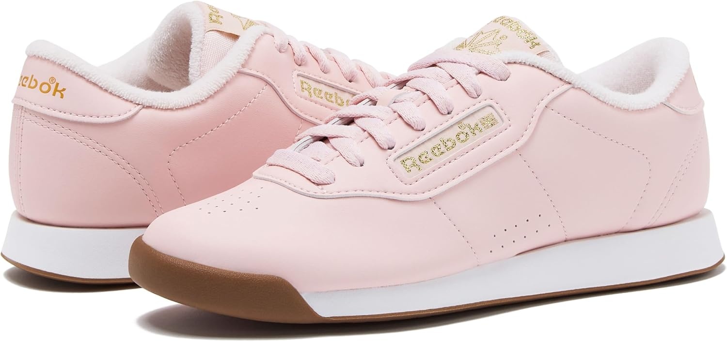 image:imageReebok Princess Sneakers for Women Comfortable Walking or Tennis Womens ShoesPinkWhiteGold Metallic