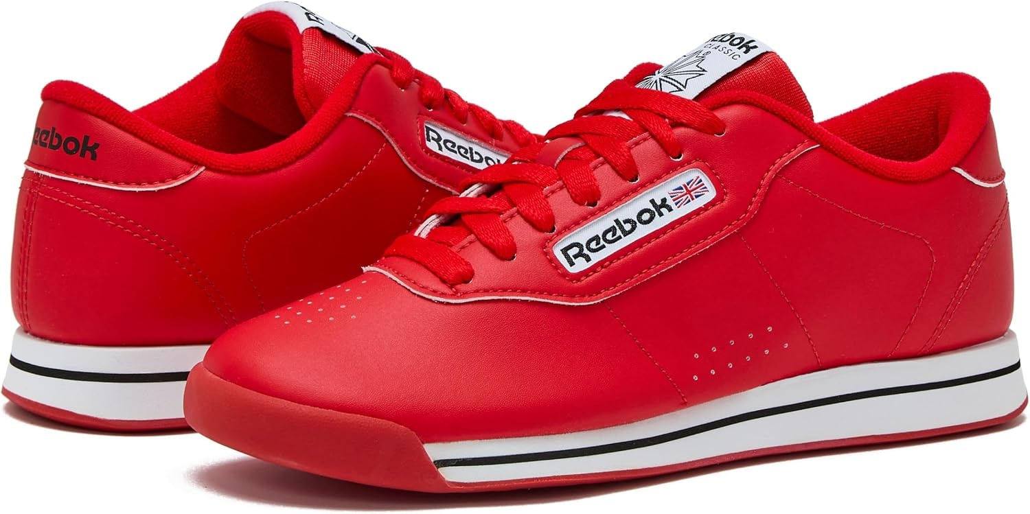 image:imageReebok Princess Sneakers for Women Comfortable Walking or Tennis Womens ShoesTechy RedWhiteBlack