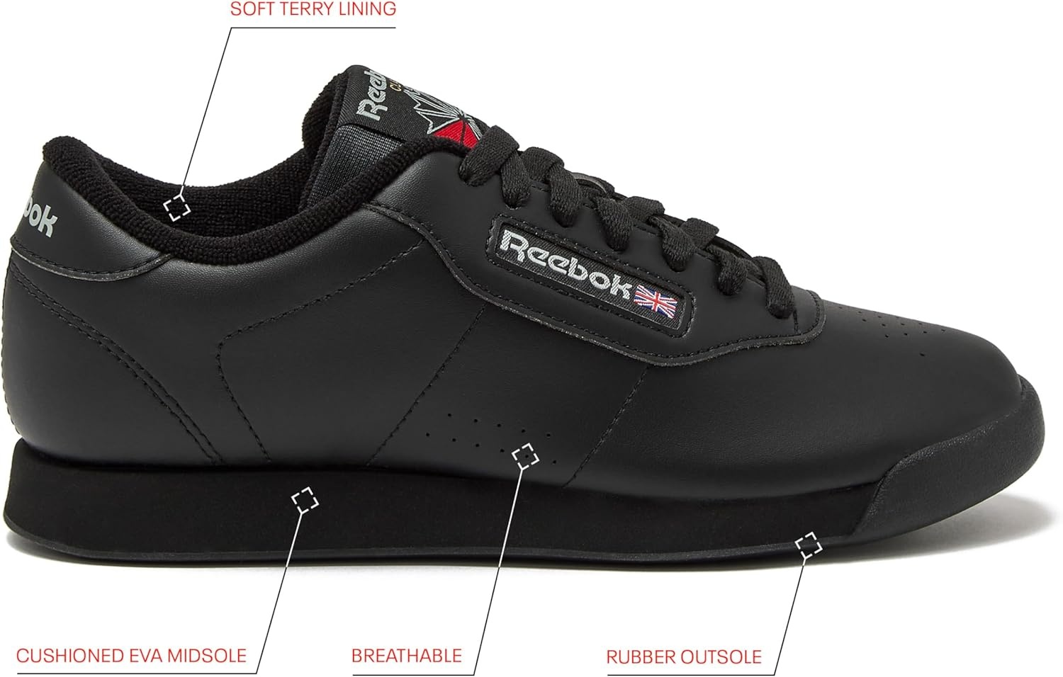 image:imageReebok Princess Sneakers for Women Comfortable Walking or Tennis Womens ShoesUsblack